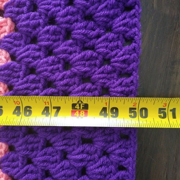 Handmade Aphgan Lap Throw/Blanket Breast Cancer Awareness Never used 59x50 Condi - Picture 4 of 5